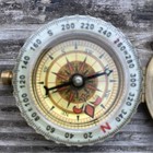 Vintage Brass Pocket Compass     Nautical Style     Decorative