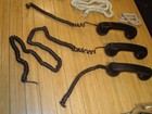 Lot Vintage Telephone Handsets And Phone Wires Cords At t Bell