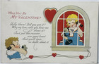 Valentine Postcard Children Telephone Call Torch Blue Suit Red Hair Lot 3