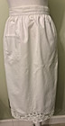 Vintage Edwardian Style  Long One Size White Cotton Apron With Crocheted Trim