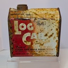 Antique Towle s Log Cabin Syrup Tin Can  Rustic Worn 1900s Minnesota Lodge Decor