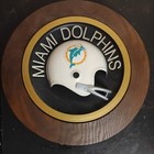 Vintage 1970 s Nfl Miami Dolphins 14    Inch Round Wall Hanging Helmet Plaque