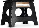 11 Inch Folding Step Stool Black Portable Non Slip Collapsible Plastic