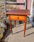 Antique Cherry One Drawer Stand With A Tiger Maple Drawer 1850s