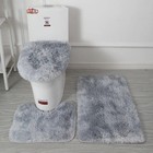 3x Bathroom Set Rug Contour Mat Toilet Lid Cover Solid Plush Warm Soft Bathmats