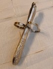 Antique Asparagus Tongs Silver Plated Three Finger Hinged 4 75 