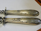 Antique Vintage Webster Company Carving Set Sterling Silver Handles Knife   Fork