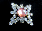 Gorgeous Czech Vintage Style  Glass Rhinestone Button   Crystal    Aurora