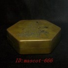 5 Inch Old Chinese Bronze Carving God Of Longevity Statue Ink Box Collection