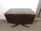 Antique Usa Made Duncan Phyfe Mahogany Drop Side Dining Banquet Table 25  - 96 