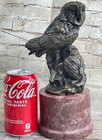 Bronze Sculpture Art Deco 2 Owls Animal Birds Wildlife Hot Cast Home Decor Gift