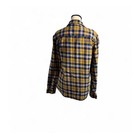Vstr Premium Mens Yellow Navy Blue Plaid Flannel Button Down Shirt Size M