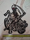 Large Grim Reaper Death Scythe Biker Motorcycle Iron On Patch Back Jacket Vest
