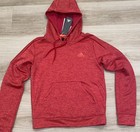 Adidas Womens Red Heathered Pullover Hoodie Size S Nwt Logo Fleece Climawarm