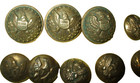 Civil War 1860 s Us Military General Staff Buttons Coat   Cuff Qty  13