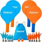 Badminton Set With 4 Rackets  Paddle Ball   Birdies  Outdoor Yard Lawn Beach    