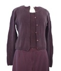 Vintage Dior Aubergine Twin Set And Skirt Ensemble  Made In France Fr 42 Us 10