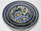 Polish Pottery Flower Matching Set Nesting Bowls Unikat  5  6  7  8 
