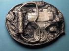 Siskiyou Buckle Co  Unicorn Moon Stars Pewter Vintage Belt Buckle T-10 1983