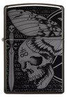 Zippo Hawkmoth High Polish Black Windproof Pocket Lighter  24756-081192