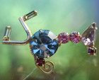 Vintage   figural Rhinestone Walking Bird animal Pin With A Variety Of Colors  