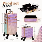 Jinguan Rolling Makeup Train Case Cosmetology Case On Wheels  Colorful Jg0007