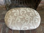 Vtg Wooden Footstool Ottoman Stitched Floral 11    Tall Victorian Style