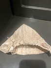 1930s Vintage Antique Baby Bonnet Cap With Embroidered Lace Ribbons