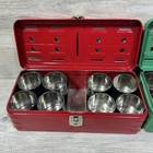 Hamilton Home Budget Bank Antique 1940 Metal Box Cups Vintage Red Green Usa Rare