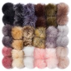 36 Pcs Soft Faux Fur Pom Poms - 4 5  Fluffy Craft Balls With Elastic Loop  18 Co