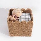 Scalloped Wicker Storage Cubes Basket  12   x12    Heavy Duty Paper Rope hyacinth