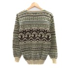 Michael Ross Nordic Pattern Knit Sweater Long Sleeve Beige Multicolor M