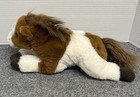 Fao Schwarz Pinto Horse Pony 12  Plush Laying Down Stuffed Animal