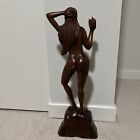 Chinese Boxwood Wood Carving Sexy Beautiful Eve Woman Statue Wooden Sculpture