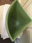 Vtg Mcm Avocado Green Gold Atomic Starburst Waste Basket Garbage Can Plastic 11 
