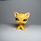 Littlest Pet Shop  2194 Lps Yellow Shorthair Cat Green Eyes  Authentic Mint Cond