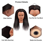100  Real Hair Mannequin Head training Manikin Cosmetology Doll 14 Inch