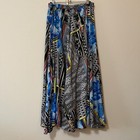 Magic Womens Multicolor Geometric Elastic Waist Maxi Skirt Regular Size L