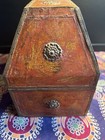 Antique Victorian Wood And Metal Decorative Treasure Jewelry Box