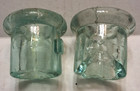 Old Original Aqua Glass Lightning Rod Weathervane Brace Insulators X 2 As-is  6