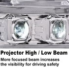 Led Tube Dual Projector Headlights 07-14 Chevy Tahoe Suburban Clear Chrome Amber