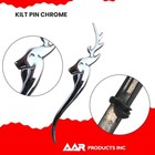Kilt Pin Scottish Stag Head Highland Kilt Pins Brass Chrome Finish 4 5  New Aar