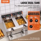 Electric Deep Fryer Dual Tank  22l Commercial Xl Fry W  2 Basket