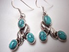 Turquoise 925 Sterling Silver Dangle Earrings Solid 5 7 Grams