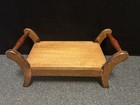 Vintage Wooden Foot Stool Ottoman Curved Legs No Padding Or Fabric