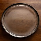 Rare Dorothy Thorpe Silver Band 18  Massive Serving Platter Glass Tray Boxed Mcm