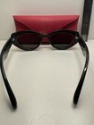 Cherry Oval Black Plastic Sunglasses With Case