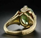 2ct Oval Cut Lab-created Peridot Vintage Style Ring 14k Yellow Gold Plated