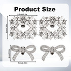 4 Rhinestone Bow   Square Shoe Clips For Bridal Heels