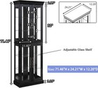 Curio Cabinet Lighted Glass Display Case vintage Wooden Wine Storage Cabinet Us